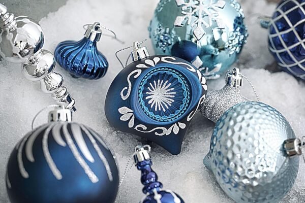 Valery Madelyn Christmas Ornaments Set, 70ct Navy Blue and Silver Shatterproof Christmas Tree Decorations Ball Ornaments Bulk, Winter Wonderland Hanging Ornaments for Xmas Trees Holiday Decor - Image 5