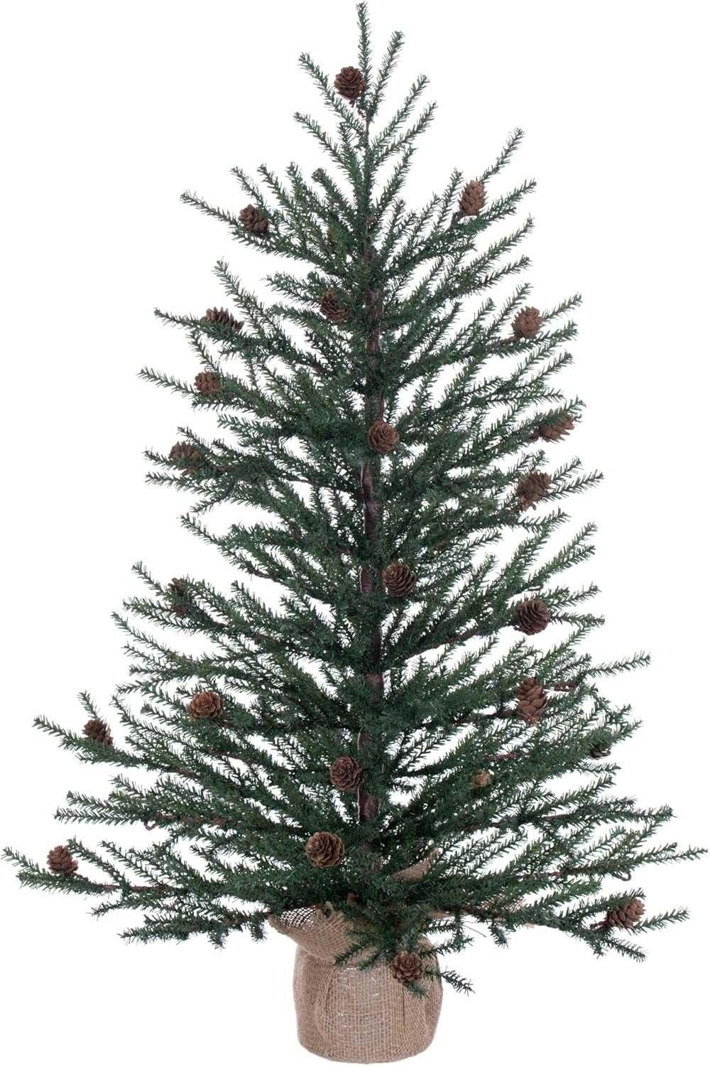 Vickerman 30" Caramel Pine Artificial Christmas Tree Unlit- Featuring 684 PVC Tips - Pine Cone Accented - Seasonal Indoor Home Decor with Decorative Burlap Base - Image 2