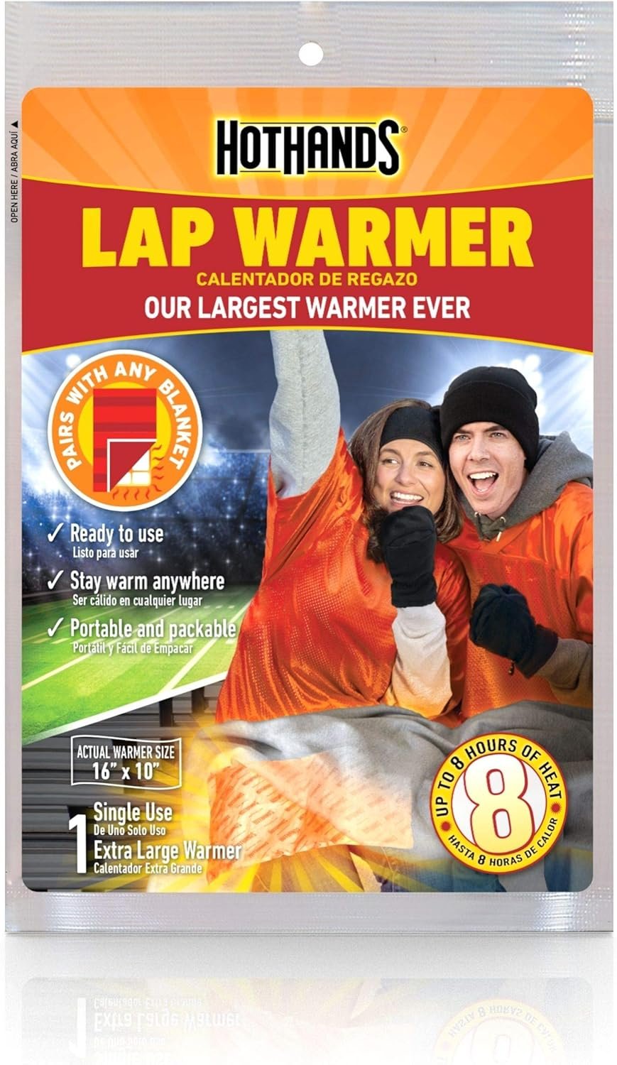 HotHands Lap Warmer, Largest Warmer 16" X 10" - Up to 8 Hours of Long Lasting Heat - 1 Lap Warmer,Tan - Image 2