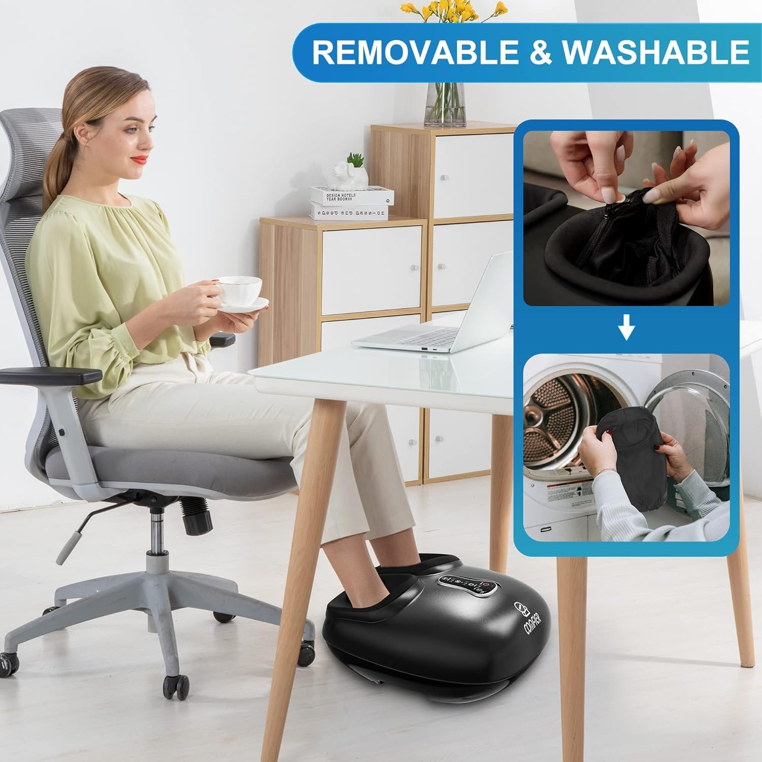COMFIER Shiatsu Foot Massager with Heat, Vibration,Rolling Compression Feet Massager Machine,Gifts for Her,Him Fits Size up to 13“ Multiple Modes - Image 9