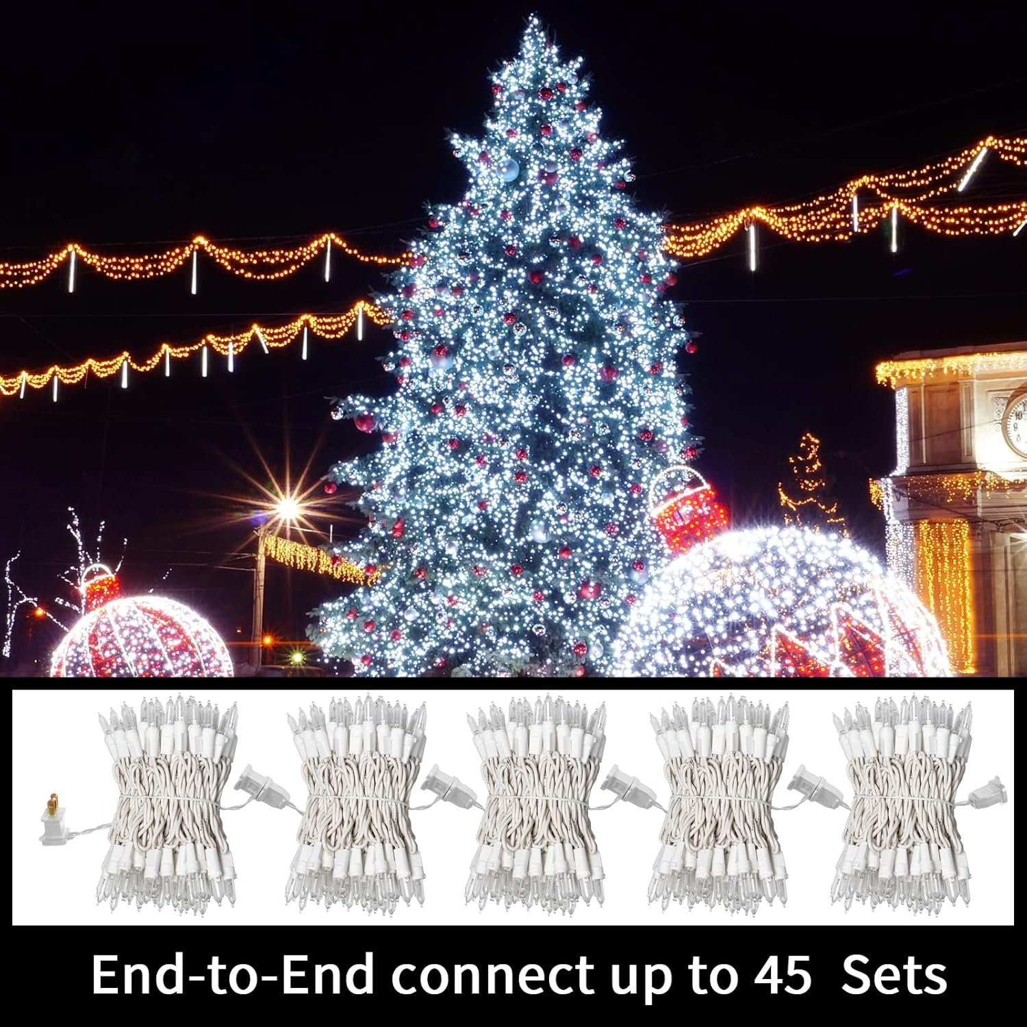 100 Mini LED Count White -String Lights - 21.6FT LED Christmas Lights, Mini led Lights for Indoor Outdoor Home Holiday Party Wedding Independence Day Decoration - Image 8