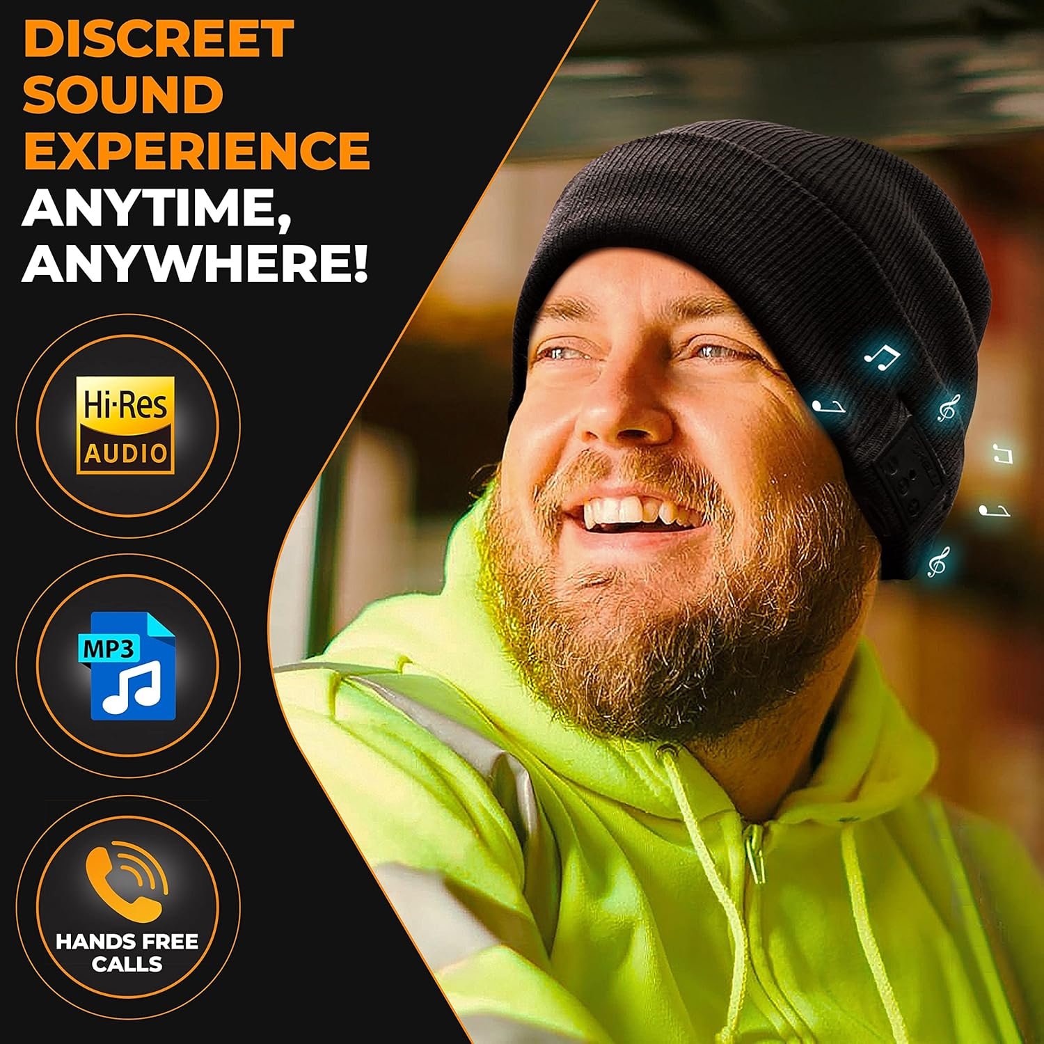 Foxelli Bluetooth Beanie Hat with Headphones Perfect Tech Gift for Men & Women - Image 3