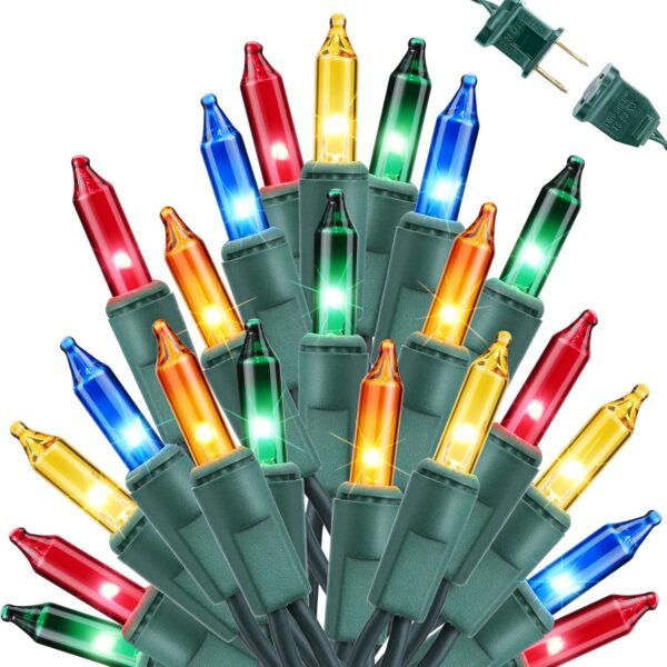 Toodour Christmas Lights Multicolor, 75ft 300 Count Incandescent Christmas String Lights, UL Certified Connectable Green Wire Christmas Mini Bulb Lights for Xmas Tree, Holiday, Party, Christmas Decor - Image 2