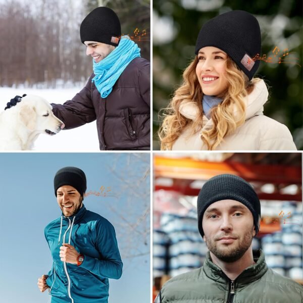Bluetooth Beanie, Bluetooth 5.2 Wireless Beanies Hats, HD Stereo and Built-in Microphone - Image 7
