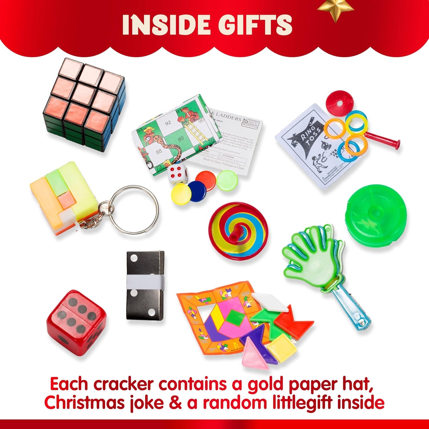 JOYIN 10 Pack Christmas Party Table Favor with Cute Christmas Characters, with Party Hat, Joke & Little Gift Inside, for Xmas Gift, Christmas Seasonal Holiday Dinner Traditions - Image 6