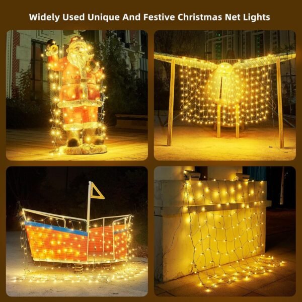 Led Net Lights Christmas Lights Outdoor Christmas Net Lighting with 121Led Mini Globe Lights 5ftx5ft, Outdoor Indoor Fairy Mesh Net Lights for Christmas Trees, Bushes, Shrubs Decorations(WarmWhite) - Image 6