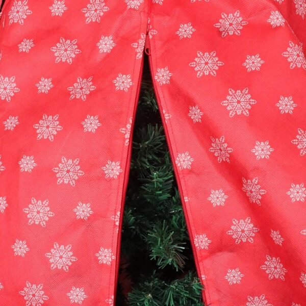 Upright Christmas Tree Storage Bag,Tree Storage Cover with Adjustable Straps,Tear Resistant Christmas Tree Storage Bag for 7.5Foot Assembled Trees-Snow Printing Red - Image 4
