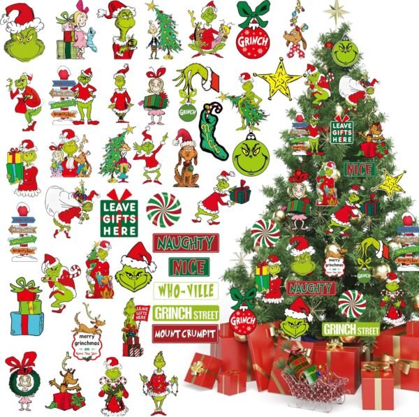 80 Pcs Christmas Tree Decorations Christmas Tree Ornaments, Christmas Tree Hanging Decorations, Christmas Ornament Decor,Christmas Tree Topper,Xmas Decorations for Tree Home Indoor - Image 2