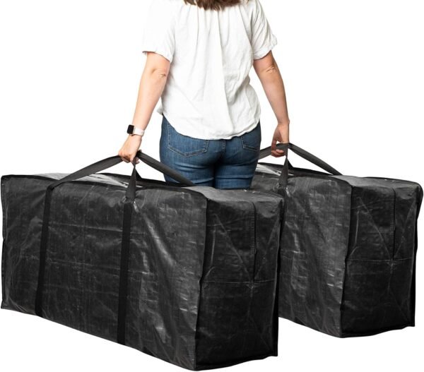 BAG-THAT! 2 Pack XXL Jumbo Extra Large Heavy Duty Stronger Handles Storage Bags Moving Totes Zippered Reusable Wrap Around Storage Totes - Image 8