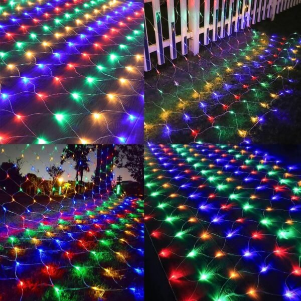 (Upgraded) Outdoor Christmas Lights, 360 LED Sturdy Christmas Net String Lights, 12x5Ft 8 Light Modes Christmas Decoration Lights for Backyards, Gardens, Bushes, Lawns, Patio, New Year - Multicolored - Image 8