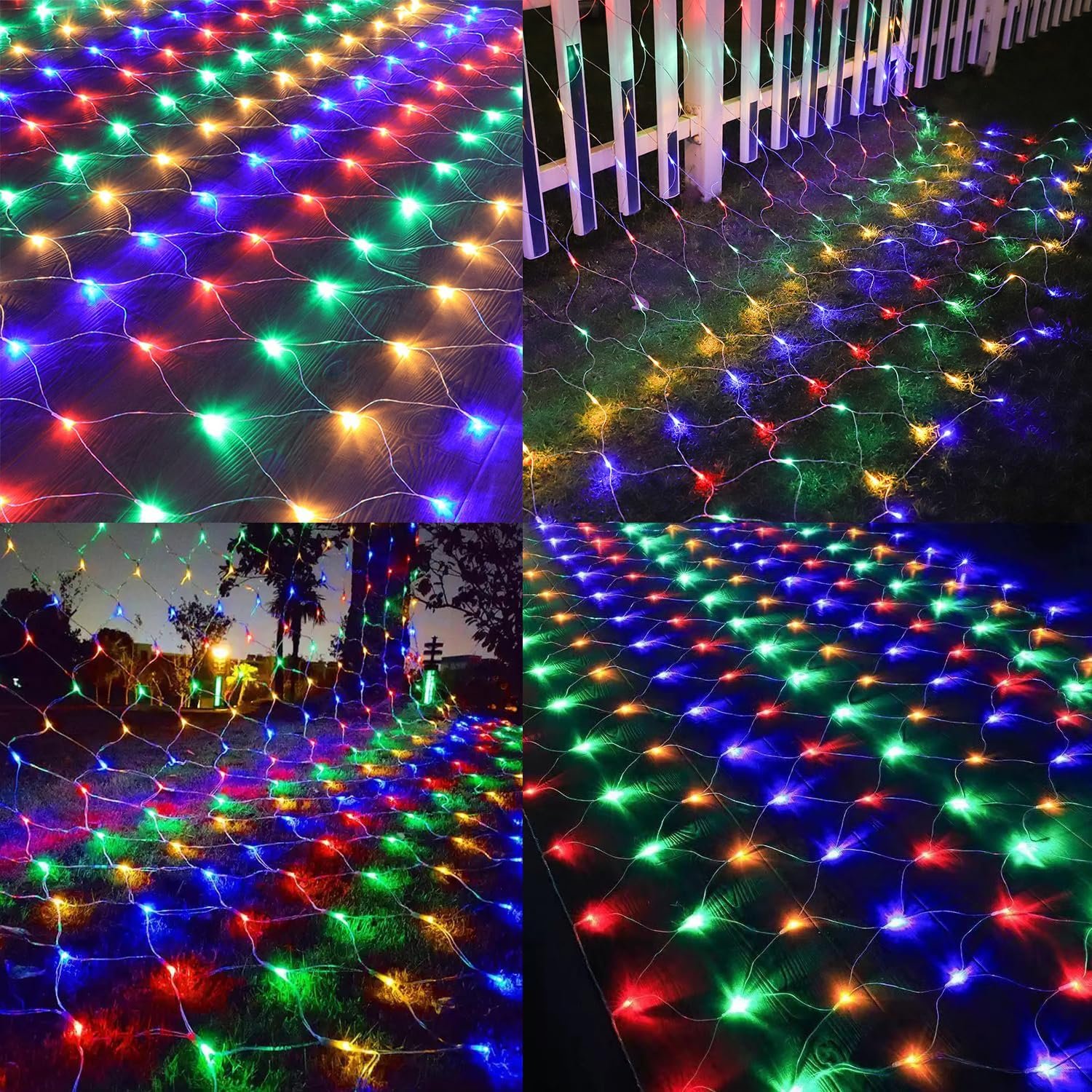(Upgraded) Outdoor Christmas Lights, 360 LED Sturdy Christmas Net String Lights, 12x5Ft 8 Light Modes Christmas Decoration Lights for Backyards, Gardens, Bushes, Lawns, Patio, New Year - Multicolored - Image 8