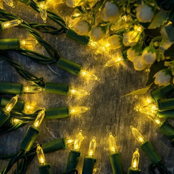 YULETIME 200 Count Warm White LED Christmas Lights, 66 Feet Green Wire UL Certified Commercial Grade Holiday String Light Set (Warm White) - Image 3