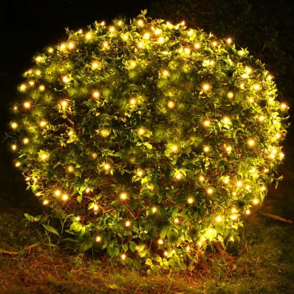 LED Christmas Net Lights Outdoor,120 LED 6ftx4ft Connectable Waterptoof Christmas Lights for Bushes Fence Tree Shrub Yard Garden Outdoor Christmas Decorations(Warm White) - Image 2