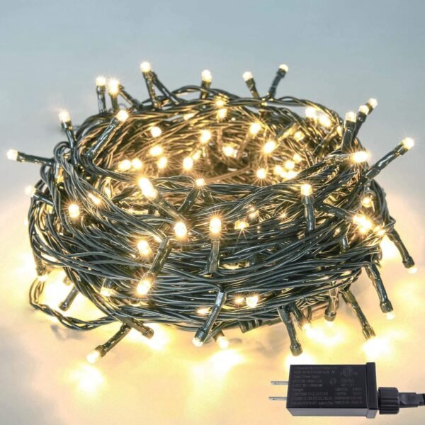 Upgraded 82FT 200 LED Christmas String Lights Outdoor/Indoor, Timer & Memory Function & 8 Modes, Extendable Green Wire, Waterproof Fairy String Lights for Xmas Tree Holiday Party Garden (Warm White) - Image 2