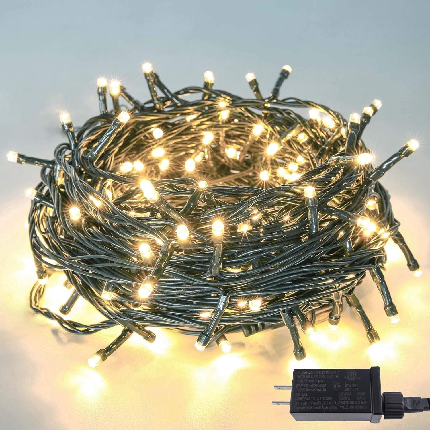 Upgraded 82FT 200 LED Christmas String Lights Outdoor/Indoor, Timer & Memory Function & 8 Modes, Extendable Green Wire, Waterproof Fairy String Lights for Xmas Tree Holiday Party Garden (Warm White) - Image 2