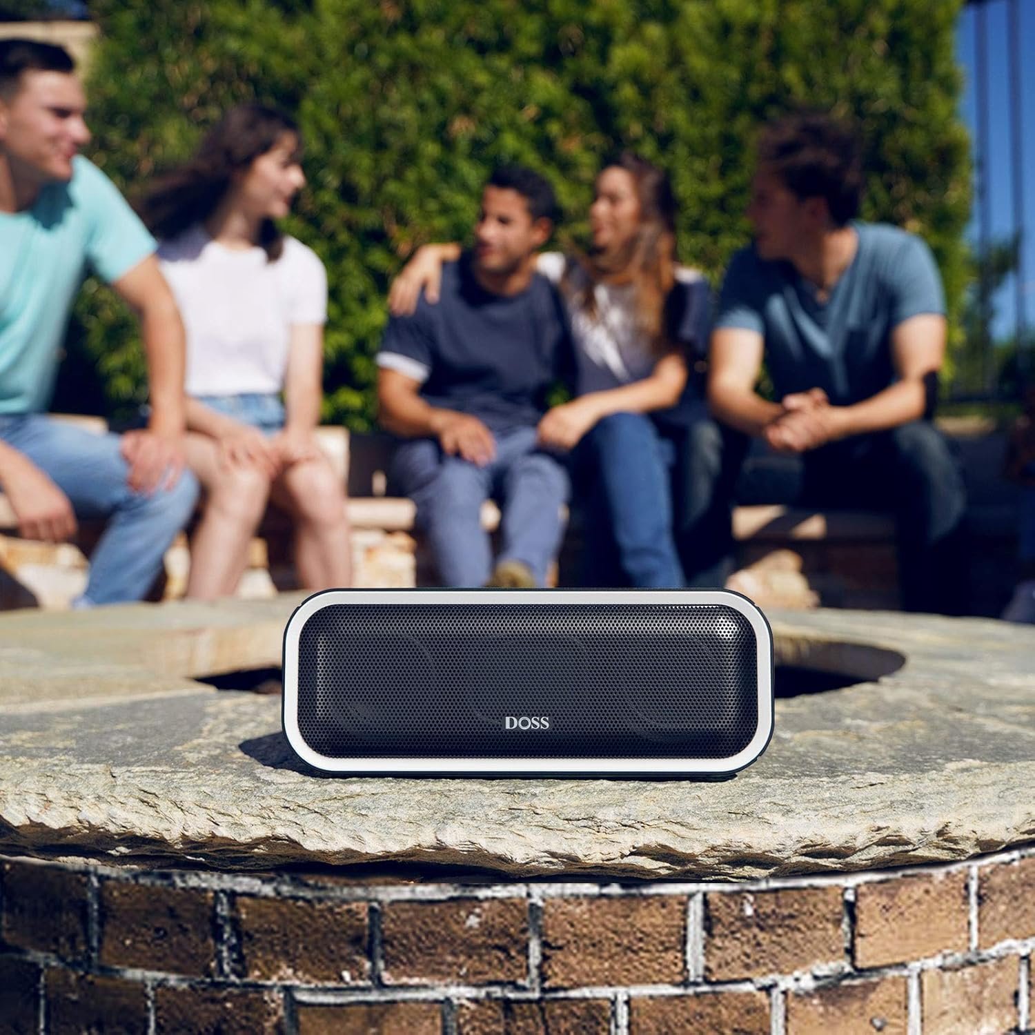 DOSS SoundBox Pro+ Bluetooth Speaker with 24W Stereo Sound, Extra Bass, IPX6 Waterproof, 15H Playtime, Wireless Stereo Pairing, Multi-Colors Light, Portable Speaker for Outdoor, Home, Party, Beach - Image 7