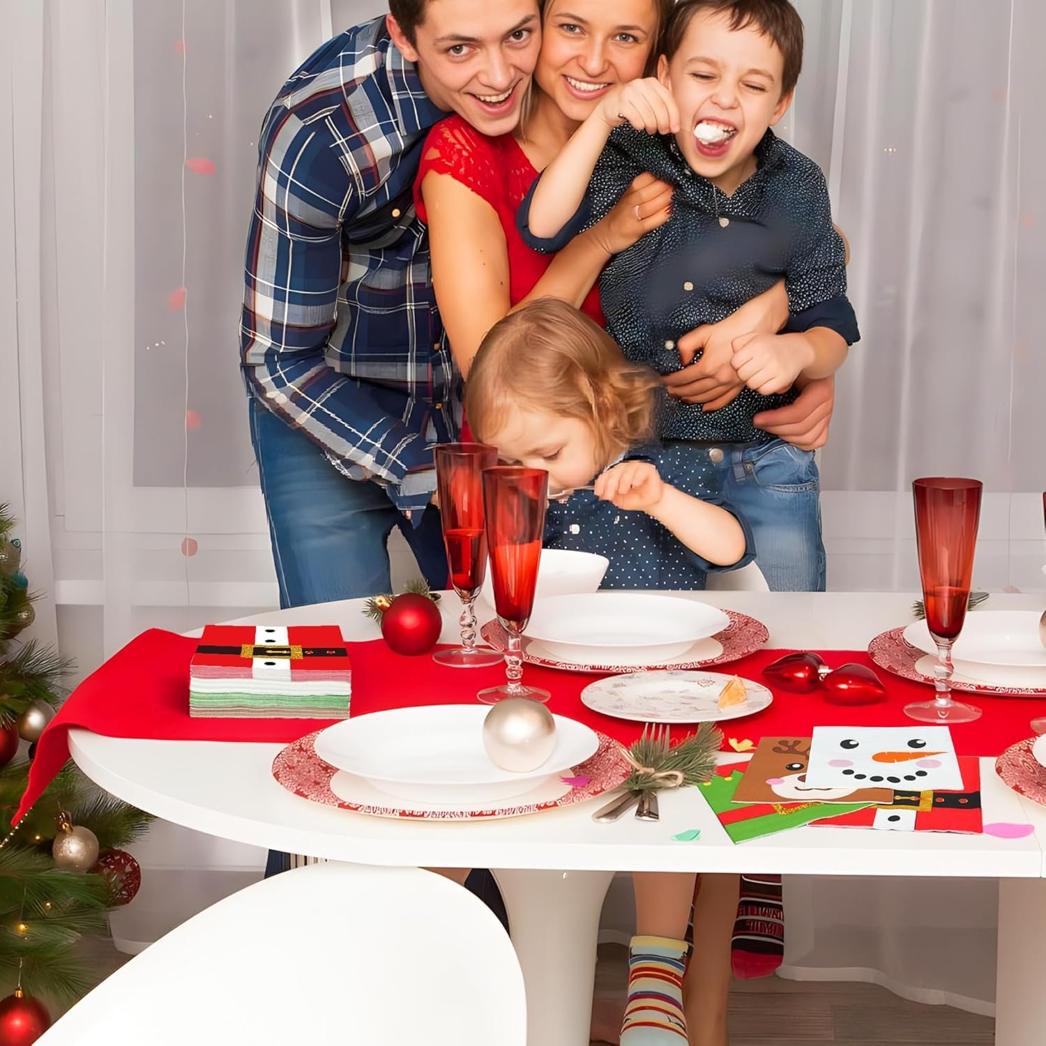 120 Pcs Christmas Cocktail Napkins Disposable Christmas Paper Napkins 3 Ply Xmas Party Dinner Napkins Christmas Decorative Beverage Napkins for Christmas Winter Holiday Kitchen Bathroom Party Supplies - Image 7