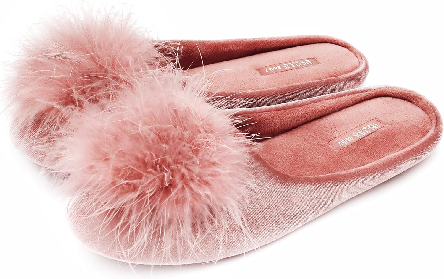 BCTEX COLL Women's Cozy Velvet Memory Foam House Slipper, Ladies Fuzzy Bedroom Slipper Non-slip Sole - Image 2