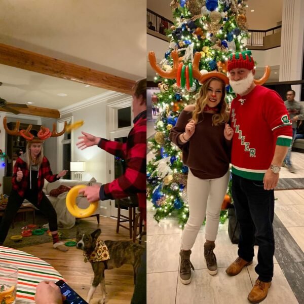 4 Sets Christmas Inflatable Reindeer Antler Ring Toss Game School Family Favors Party Gift Supplies Outdoor Indoor Toy (24 Rings with 4 Reindeer Noses) - Image 8