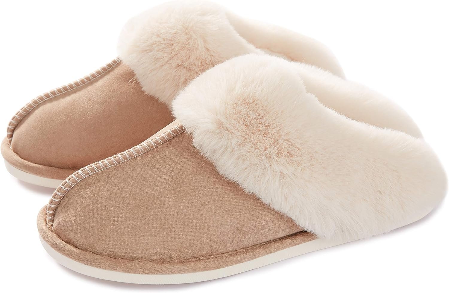 Donpapa Womens Slipper with Memory Foam Fluffy Soft Warm Slip On House Slippers,Anti-Skid Cozy Plush for Indoor Outdoor - Image 2