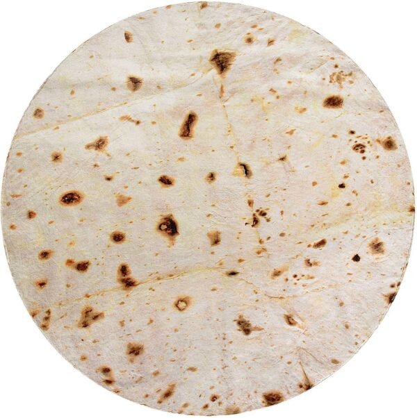 CASOFU Burritos Tortilla Throw Blanket, Double Sided Giant Flour Novelty Throw for Your Family, 285 GSM Soft and Comfortable Flannel Taco Blanket.(Beige, 71 inches) - Image 2