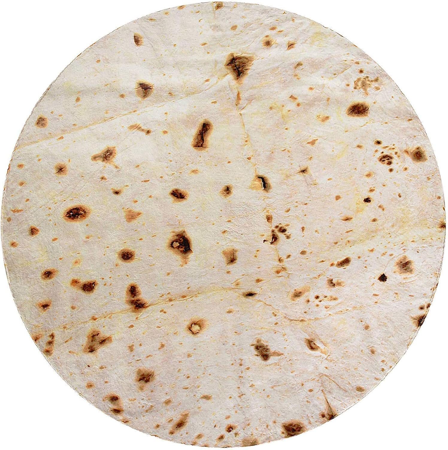 CASOFU Burritos Tortilla Throw Blanket, Double Sided Giant Flour Novelty Throw for Your Family, 285 GSM Soft and Comfortable Flannel Taco Blanket.(Beige, 71 inches) - Image 2