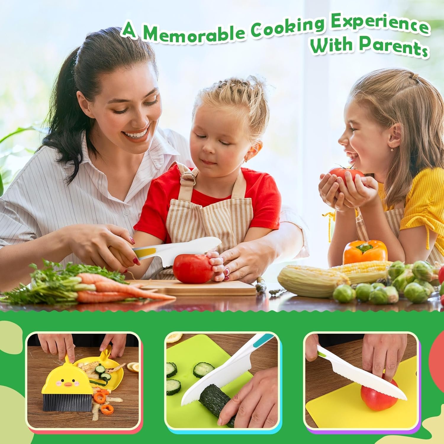 14 PC Kid Safe Knife Set for Real Cooking Toy for Age 2+ , Montessori Kitchen tools for Toddlers Mini Chef 2-4 5-7 6-8 Year Old Kids, Christmas Toy Gifts for 2 3 4 5 6 7 8 9 Year Old Girl Boy Birthday - Image 7