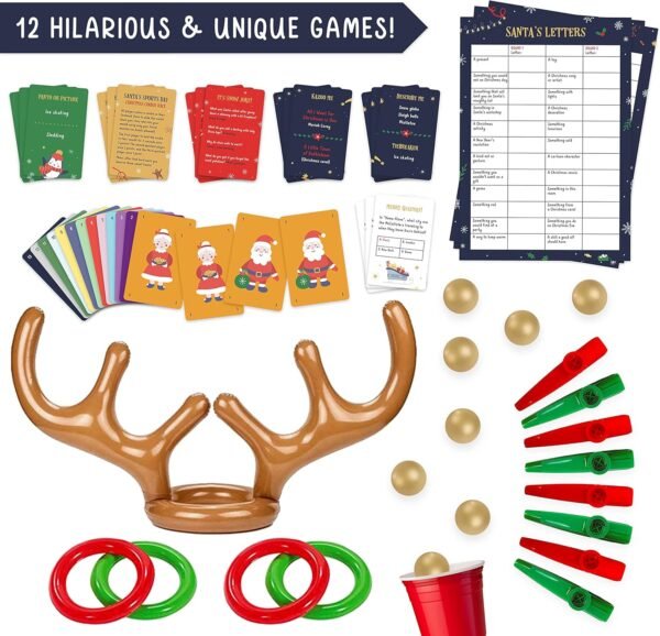 12 Games of Christmas - 12 Hilarious Holiday Games [Family Party Games Pack for Kids, Teens & Adults] - by Beat That! Game - Image 5