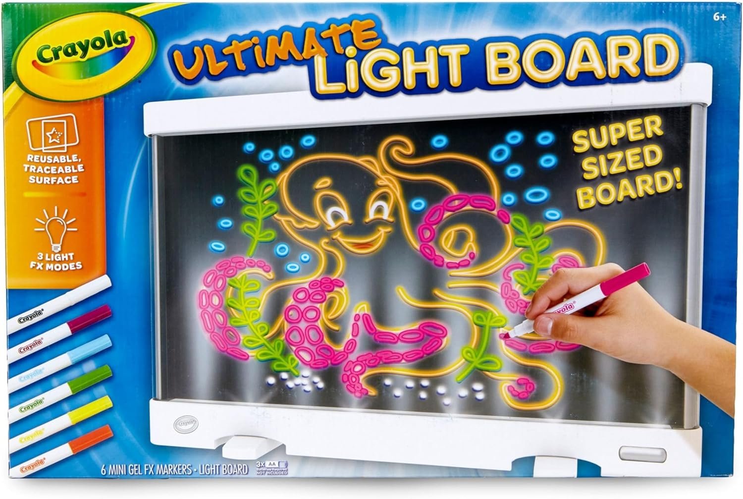Crayola Ultimate Light Board - White, Kids Drawing Tablet, LED Drawing Board for Kids, Holiday Gift for Boys & Girls, Toys for Kids, 6+ - Image 3