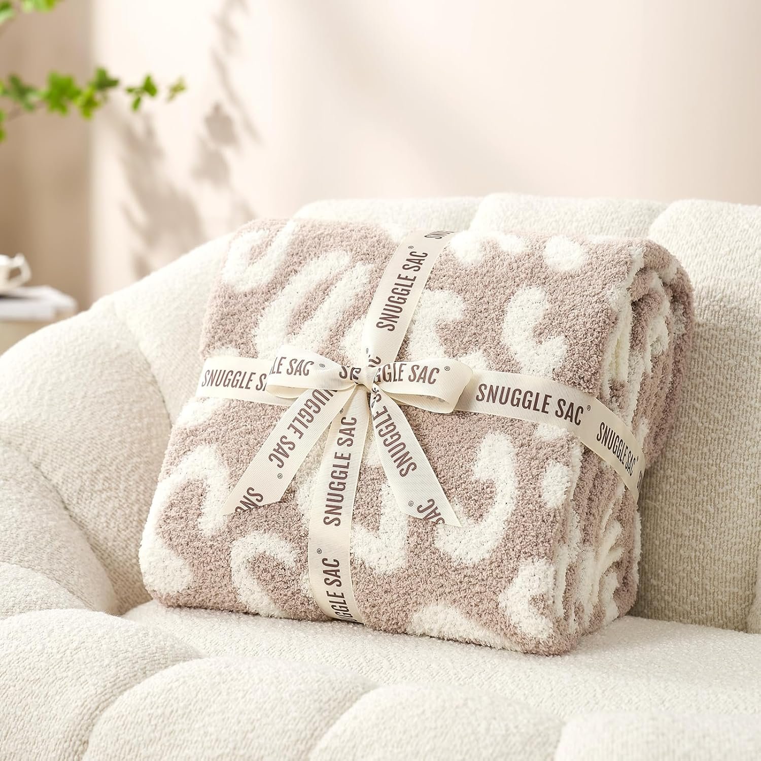 Snuggle Sac Leopard Throw Blanket for Couch Bed Sofa 50x60 inches, Reversible Beige Leopard Blanket Ultra Soft Cozy Blankets for Women Mothers Birthday Gifts - Image 8