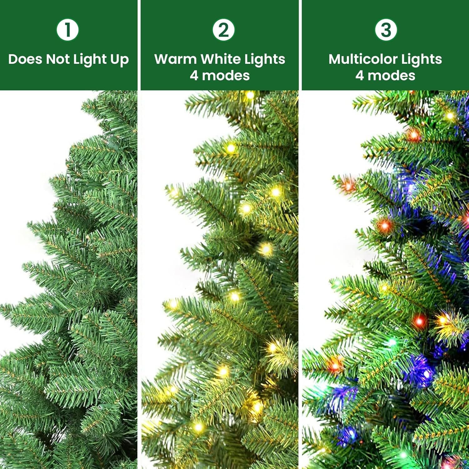 SHareconn 6ft Prelit Premium Artificial Hinged Christmas Tree with Remote Control,Timer, and 330 Warm White & Color LED Changing Lights, 952 Branch Tips, Perfect Choice for Xmas Decoration, 6 FT - Image 6