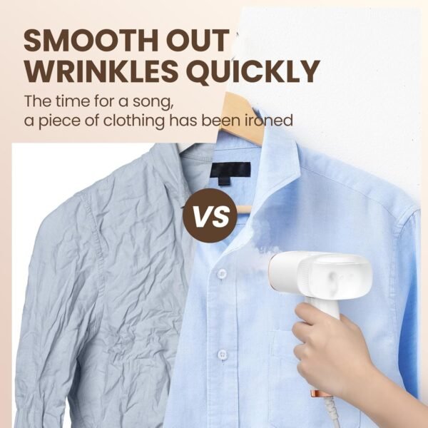 Portable Handheld Steam Garment Steamer Foldable: Effortless Wrinkle Clothes Steam Iron Removal 20-Second Fast Heat-up, 1200W, 120ml Water Tank for Home & Travel (120V Only, Not for Europe) - Image 5