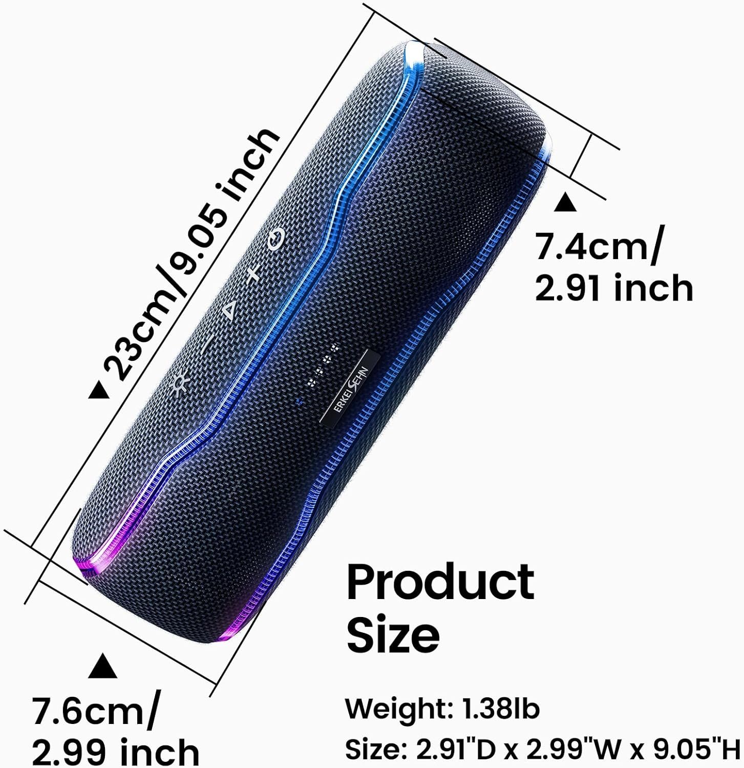 Portable Bluetooth Speaker, IPX7 Waterproof Wireless Speaker with Colorful Flashing Lights, 25W Super Bass 24H Playtime, 100ft Range, TWS Pairing for Outdoor, Home, Party, Beach, Travel - Image 9