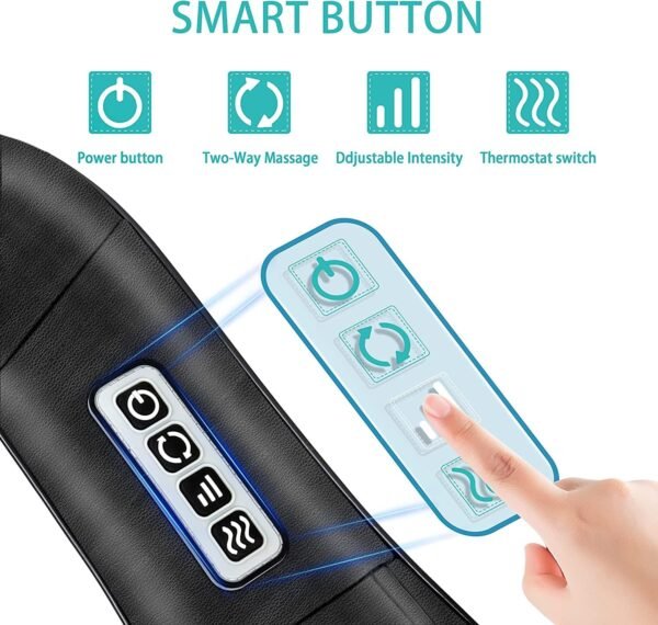 AERLANG Shiatsu Back and Neck Massager, Back Massager Deep Tissue Kneading Massager Neck and Shoulder Massager with Heat, Electric 4D Massage Pillow Fathers Day Dad Gifts from Daughter(NOT Cordless) - Image 3
