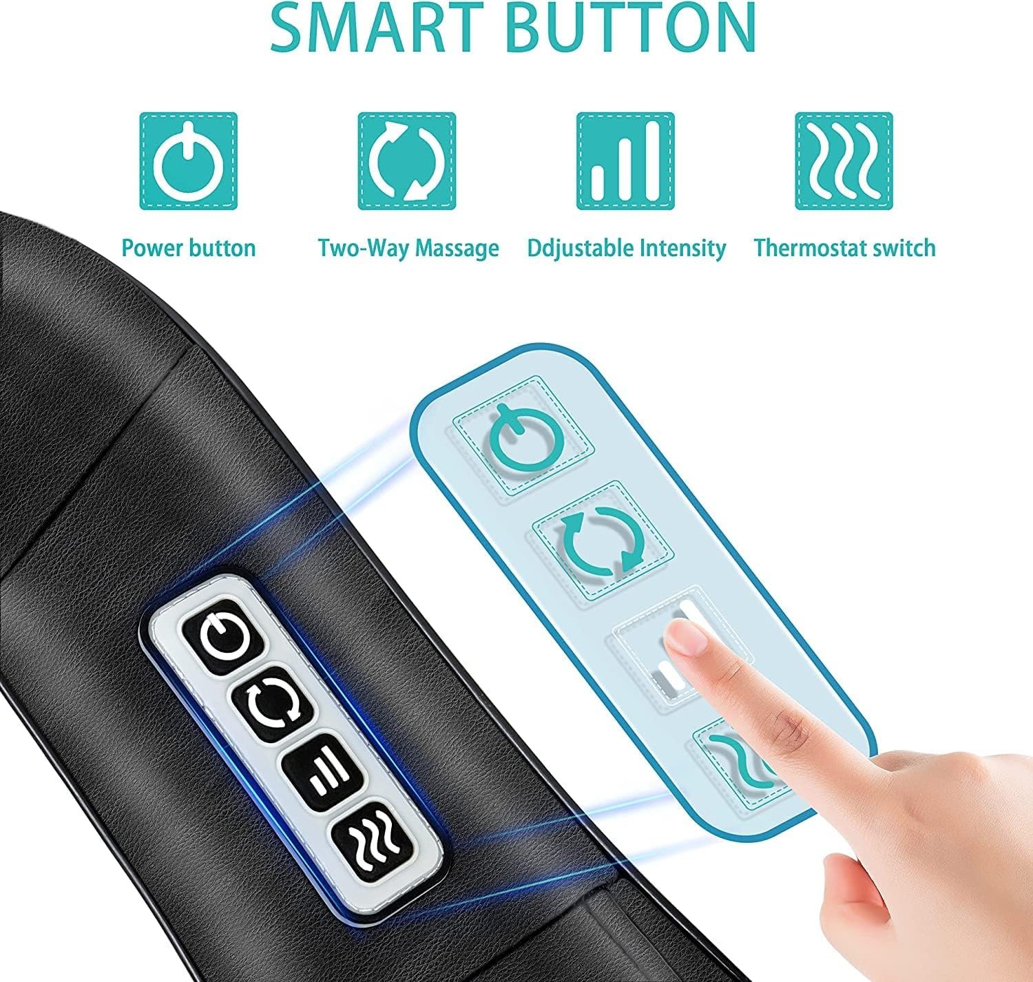 AERLANG Shiatsu Back and Neck Massager, Back Massager Deep Tissue Kneading Massager Neck and Shoulder Massager with Heat, Electric 4D Massage Pillow Fathers Day Dad Gifts from Daughter(NOT Cordless) - Image 3
