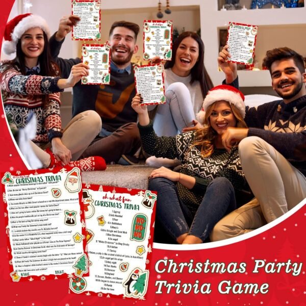 80 Pieces Christmas Trivia Games Question and Answer Cards Trivia Games for Family, Christmas Vacation Game Guessing Activity Holiday Games for Adults Coworkers Groups Christmas Party Supplies - Image 5