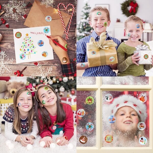 Christmas Stickers,504 PCS Christmas Stickers Labels,Snowman, Elf,Bells,Snow,Reindeer,Xmas Kids Stickers Decals for Crafts Decorations&Christmas Party Supplies (TZ-Chris-A) - Image 7