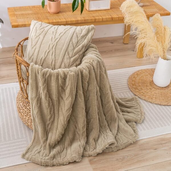 YUSOKI Sherpa Throw Blanket-3D Stylish Design Super Soft Fuzzy Cozy Warm Blanket Thick Plush Fluffy Furry Blankets for Teen Girls Women Couch Bed Sofa Chair Men Boys Gift(Tan,50"x65") - Image 5