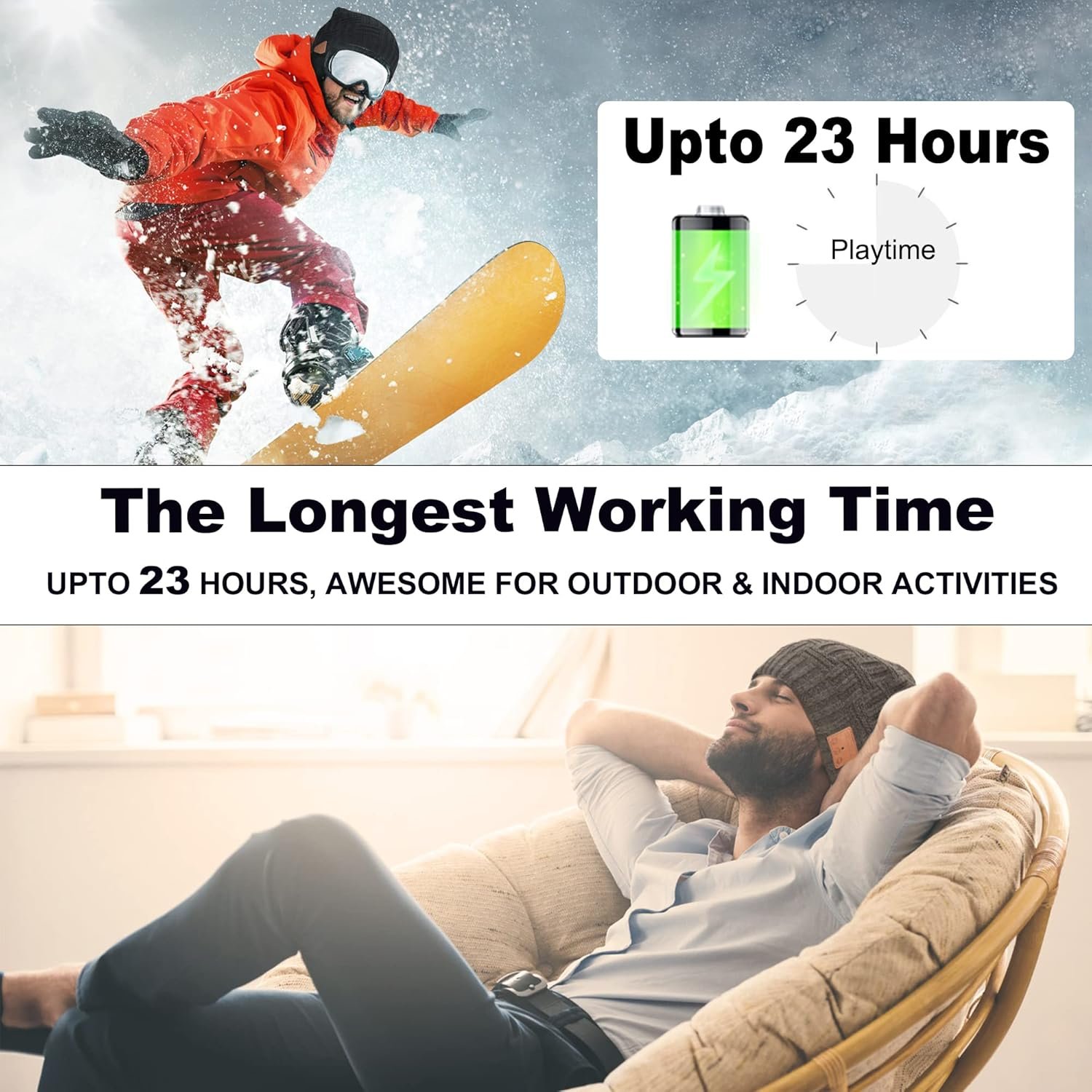 Bluetooth Beanie,Wireless Headphones Hat Unique Christmas Tech Gifts for Men Women Him Adults Teen Girls Boys Men's Visors - Image 4