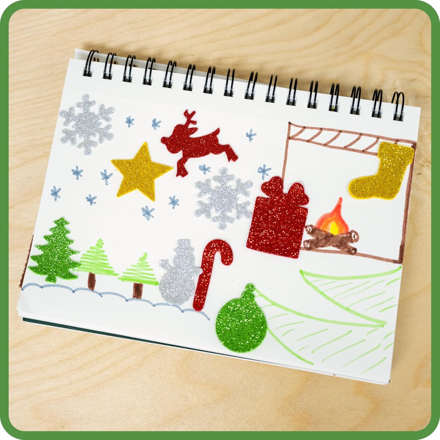 READY 2 LEARN Glitter Foam Stickers - Christmas Shapes - Pack of 168 - Self-Adhesive Stickers for Kids - Glitter Stickers for Holiday Crafting - Image 6