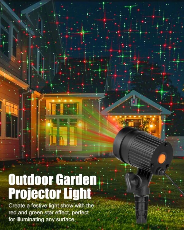 2 Pack Christmas Lights Laser Projector Outdoor Red and Green Starry Projection Light 3 Working Modes Waterproof Plug in Mountable for Holiday Xmas House Indoor Party New Year Decoration Show - Image 7