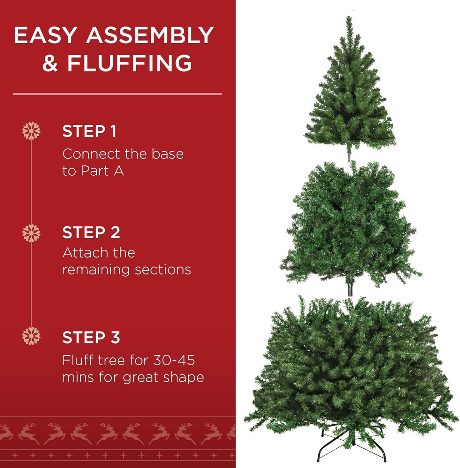 Best Choice Products Artificial Christmas Tree, 6ft Premium Unlit Realistic Spruce Holiday Décor w/Dense Branches, Easy Assembly, Metal Base - Image 5