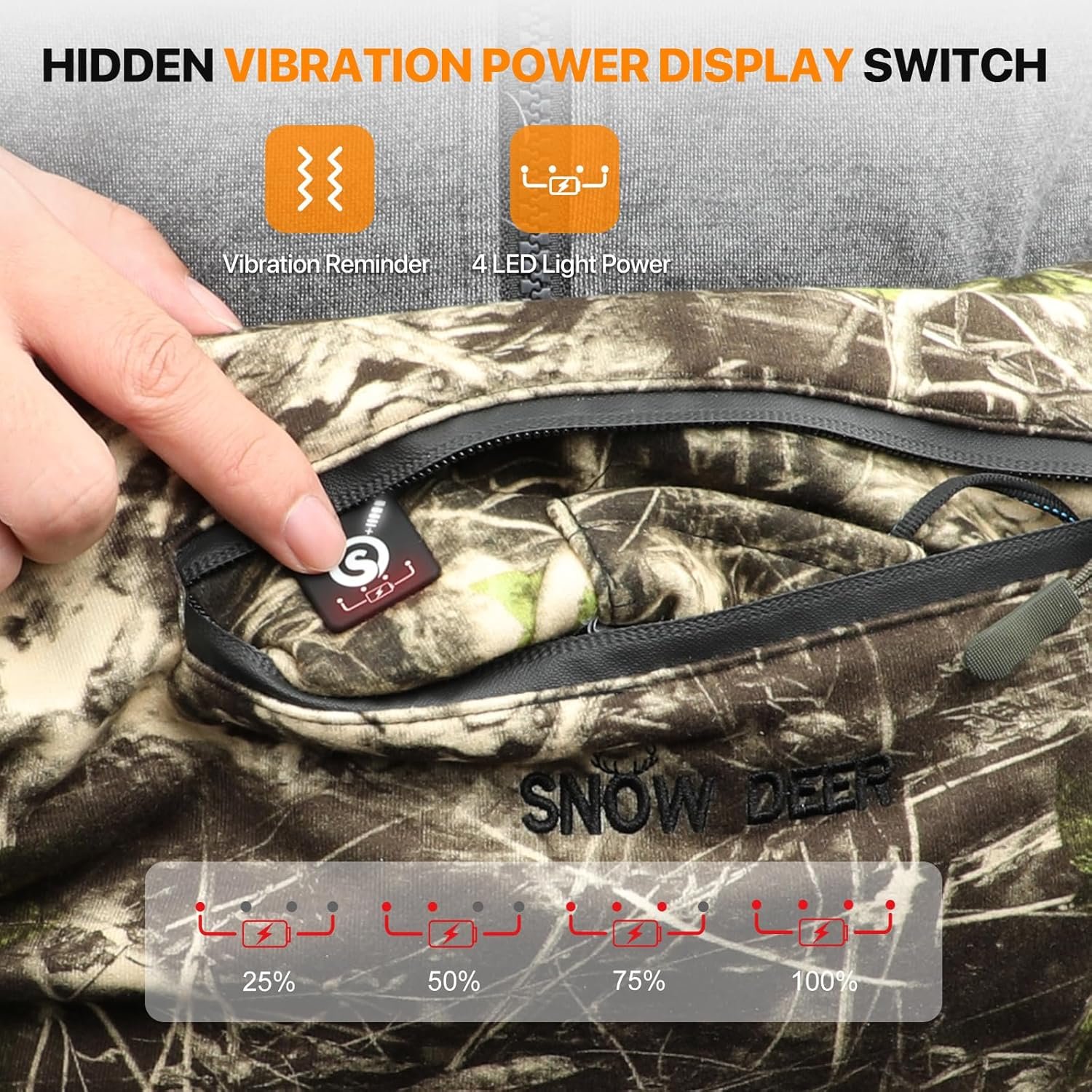 SNOW DEER Heated Hand Muff with 7.4V Rechargeable Battery, Electric Hand Warmer Pouch for Hunting Golf Camping Winter Outdoor - Image 4