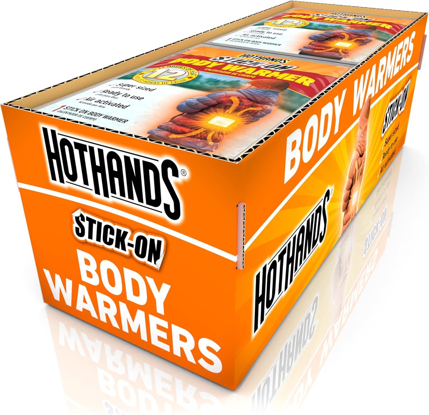 HotHands Body Warmers With Adhesive - Long Lasting Safe Natural Odorless Air Activated Warmers - Up to 12 Hours of Heat - 40 Individual Warmers - Image 2