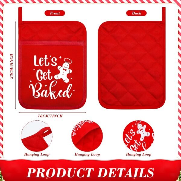 18 Sets Christmas Pot Holders with Silicone Spatula Set and Ribbons for Kitchen Christmas Kitchen Utensils Christmas Baking Gifts for Xmas - Image 3
