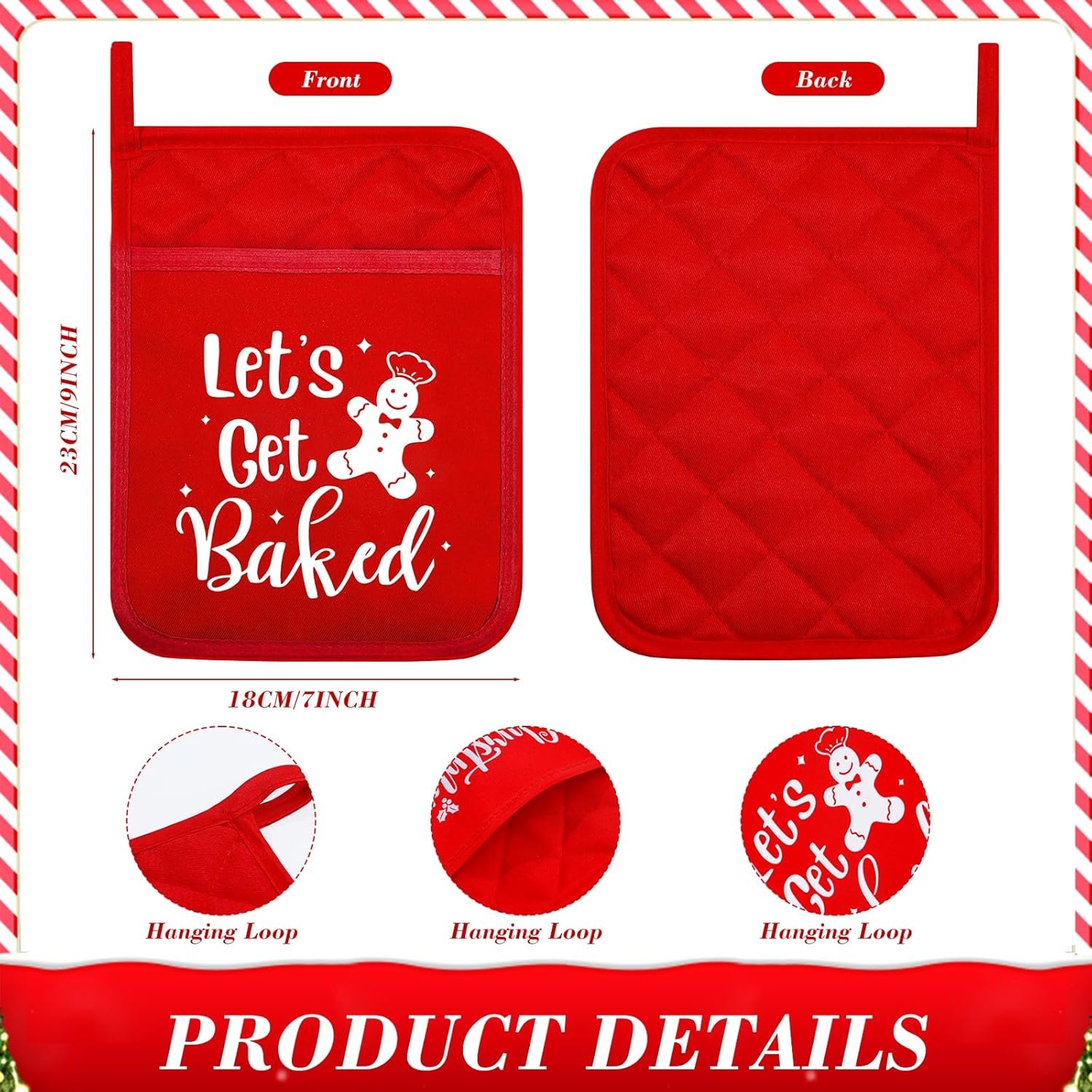18 Sets Christmas Pot Holders with Silicone Spatula Set and Ribbons for Kitchen Christmas Kitchen Utensils Christmas Baking Gifts for Xmas - Image 3