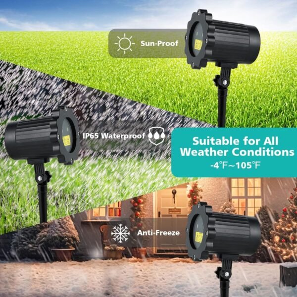 Christmas Projector Lights Outdoor, Waterproof Christmas Decorations Led Lights Projector with Remote Control Timer Indoor Firefly Lights for Xmas Yard Garden Holiday Party Home Decor Landscape Patio - Image 7