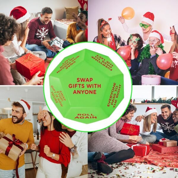 2025 New Santa Swap Gift Exchange Dice, Exchange Dice Game, Christmas Party Gift Exchange Dice Game, 12 Different Sides,3 * 3 * 3in High-Density Food-Grade Pu Material,Christmas Group Party Game - Image 7