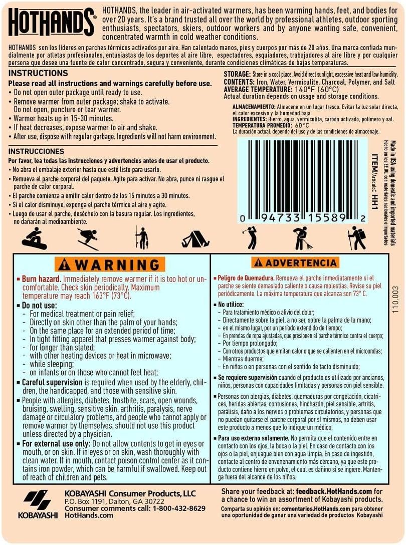 HotHands Extra Large 18 Hour Super Hand and Body Warmer - 40 Pack Case - Image 3