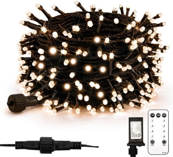 suddus Christmas Tree Lights Indoor, 66ft 200led Connectable Christmas String Lights Outdoor with 8 Modes, Twinkle Lights for Christmas Tree, Backyard, Patio, Porch, House Decoration, Warm White - Image 2